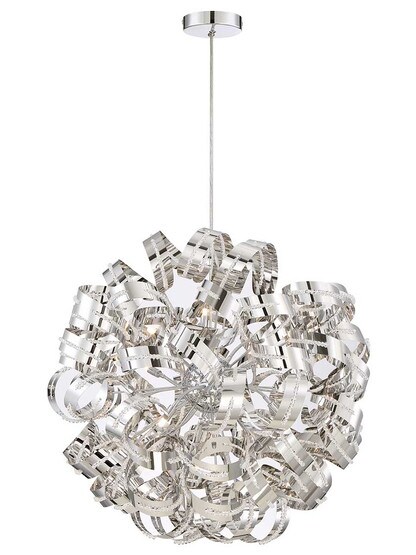 Ribbons Foyer Piece in Crystal Chrome.